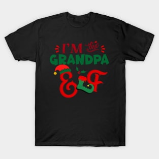 Awesome i’m the grandpa elf christmas family matching T-Shirt